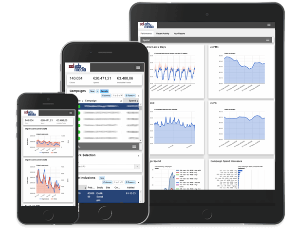 Devices showing SolAds User Interface